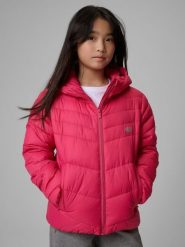 4F Kurtka z wypełnieniem syntetycznym dziewczęca - różowa 128 (7-8 lat). Czerwone kurtki i płaszcze dla dziewczynek 4f, bez wzorów, z materiału, bez kaptura. Za 179.99 zł.