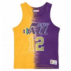 Koszulka Mitchell & Ness NBA Utah Jazz John Stockton Tie Dye Cotton. Fioletowe koszulki sportowe męskie Mitchell & Ness, bez wzorów, bez kołnierzyka, bez ramiączek, do koszykówki. Za 249.00 zł.