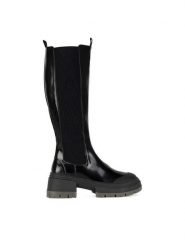Nine West Kozaki WFA3033-10 Czarny. Czarne kozaki damskie Nine West, z materiału, bez obcasa, na słupku. Za 329.99 zł.