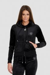 JUICY COUTURE Czarna bluza z cyrkoniami Rodeo Robertson. Czarne bluzy damskie Juicy Couture, s, bez wzorów, bez kaptura. W wyprzedaży za 265.99 zł.