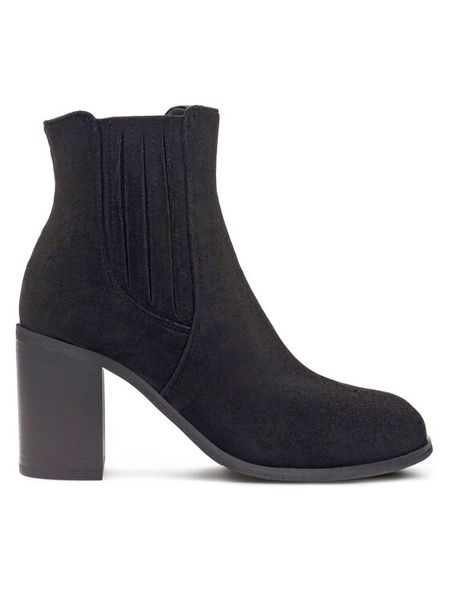 Jenny Fairy Botki ILLUMINADA WS22476-03 Czarny. Czarne botki damskie Jenny Fairy, z materiału, bez obcasa, na słupku, bez zapięcia. Za 149.99 zł.