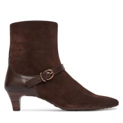Botki Hispanitas. Brązowe botki damskie Hispanitas, bez obcasa, na słupku, bez zapięcia. Za 739.99 zł.