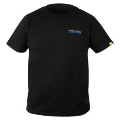 Koszulka Wędkarska Preston Black T-Shirt. Czarne koszulki sportowe męskie PRESTON INNOVATIONS, s, bez wzorów, sportowe, bez kołnierzyka. Za 108.99 zł.