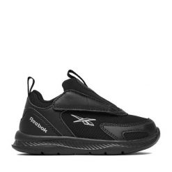 Sneakersy Reebok. Czarne trampki i tenisówki chłopięce Reebok, bez wzorów, bez zapięcia. Za 119.99 zł.