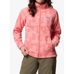Bluza damska bez kaptura Columbia Benton Springs Printed Full Zip. Czerwone bluzy sportowe damskie Columbia, bez wzorów, bez kaptura, trekkingowe. Za 224.99 zł.