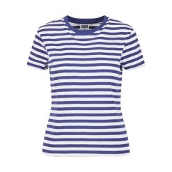 Damska koszulka w regularne paski Urban Classics. Białe koszulki sportowe damskie Urban Classics, bez wzorów, z bawełny, bez kołnierzyka, bez ramiączek. Za 142.00 zł.