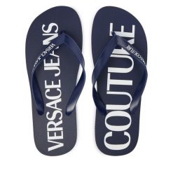 Japonki Versace Jeans Couture. Niebieskie klapki męskie Versace Jeans Couture, z jeansu. Za 249.99 zł.