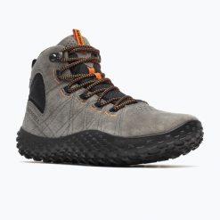 Buty barefoot męskie Merrell Wrapt Mid WP. Szare trekkingi męskie Merrell, trekkingowe. Za 524.24 zł.
