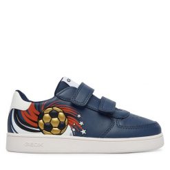 Sneakersy Geox. Niebieskie trampki i tenisówki chłopięce Geox, bez wzorów, bez zapięcia. Za 229.99 zł.