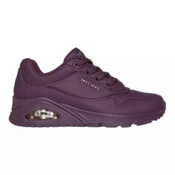 Baskets Femme UNO - STAND ON AIR Bordeaux SKECHERS. Czerwone obuwie sportowe damskie Skechers, bez wzorów, ze skóry ekologicznej. Za 370.50 zł.