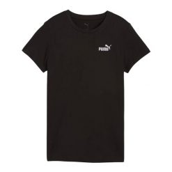 Damska Koszulka Z Logo ESS No.1 Small. Czarne koszulki sportowe damskie Puma, bez wzorów, bez kołnierzyka, bez ramiączek, trekkingowe. Za 100.99 zł.