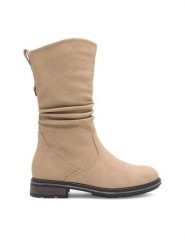 Clara Barson Botki Judith SWS6201-04 Beżowy. Brązowe botki damskie Clara Barson, z syntetyku, bez obcasa, na płaskiej podeszwie, bez zapięcia. Za 169.99 zł.