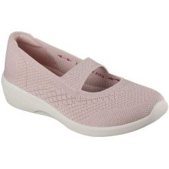 Baleriny damskie Skechers Arya Lovesome. Czerwone baleriny damskie Skechers, bez wzorów, z materiału, bez obcasa. Za 290.00 zł.