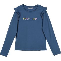 Koszulka w kolorze niebieskim. Niebieskie bluzki dla dziewczynek Daniel Hechter, Naf Naf Kids, bez wzorów, bez kołnierzyka, bez ramiączek. W wyprzedaży za 32.95 zł.