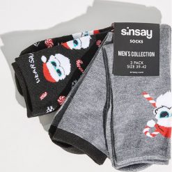 Męskie skarpetki świąteczne - Czarny. Bez kategorii marki Sinsay. Za 14.99 zł.