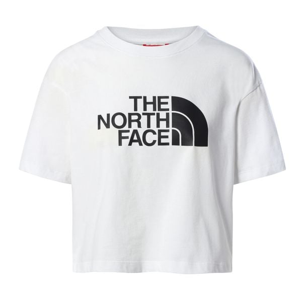 Koszulka sportowa damska The North Face Cropped Easy Tee. Białe koszulki sportowe damskie The North Face, bez wzorów, z bawełny, bez kołnierzyka, bez ramiączek, trekkingowe. Za 239.99 zł.