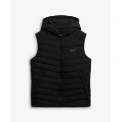 Kurtka puchowa bez rękawów Superdry Fuji. Czarne kurtki męskie Superdry., m, bez wzorów, z puchu, bez kaptura. Za 499.95 zł.