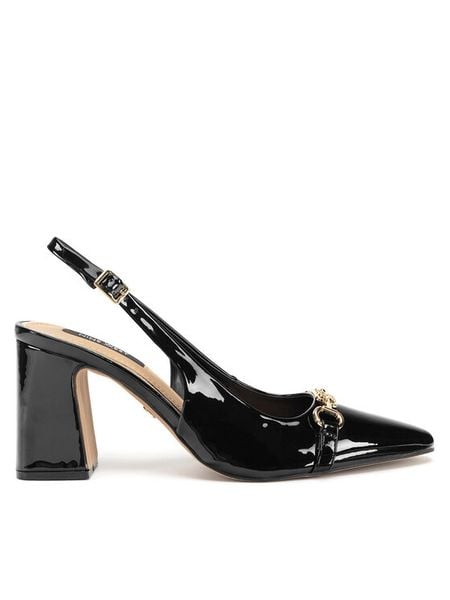 Nine West Sandały PD0023-01 Czarny. Czarne sandały damskie Nine West, bez wzorów, z materiału, bez obcasa, na słupku, bez zapięcia. Za 249.99 zł.