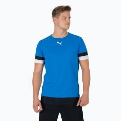 Koszulka piłkarska męska PUMA teamRISE Jersey. Czarne koszulki sportowe męskie Puma, l, bez wzorów, z jersey, bez kołnierzyka, bez ramiączek, do piłki nożnej. Za 107.14 zł.