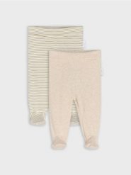 Antypoślizgowe śpiochy 2 pack - kremowy. Białe śpioszki niemowlęce Sinsay, bez ramiączek. Za 19.99 zł.