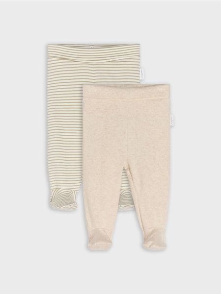 Antypoślizgowe śpiochy 2 pack - kremowy. Białe śpioszki niemowlęce Sinsay, bez ramiączek. Za 19.99 zł.