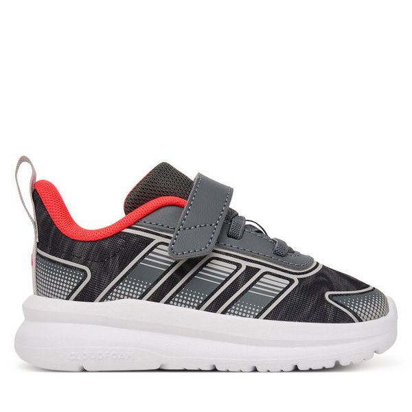 Sneakersy adidas. Szare trampki i tenisówki chłopięce Adidas, bez wzorów, bez zapięcia. Za 109.99 zł.