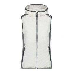 Kurtka bez rękawów z kapturem damska hybrydowa CMP. Niebieskie kurtki sportowe damskie CMP, na jesień, bez wzorów, z materiału, z kapturem, trekkingowe. Za 279.00 zł.