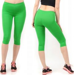 Legginsy damskie 3/4 krótkie Polskie bawełniane Getry Zielone 4XL. Zielone legginsy damskie LAEMI, xl, bez wzorów, z bawełny. Za 39.99 zł.