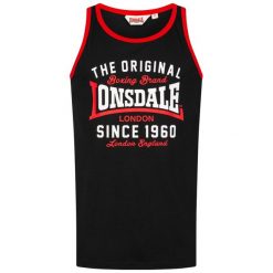 Tank top Lonsdale Andover. Czarne t-shirty męskie Lonsdale, m, bez wzorów, z bawełny, bez kołnierzyka. Za 120.50 zł.