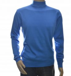 Sweter męski z półgolfem ze stójką półgolf z wełny wełniany XXL 2XL lazur. Bluzy męskie Selantino, m, bez wzorów, z wełny, bez kaptura. Za 151.28 zł.