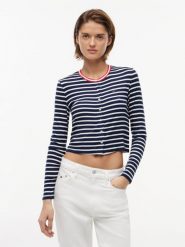 Tommy Jeans koszulka z długim rękawem Kobiety wiskoza niebieski, XS. Niebieskie t-shirty damskie Tommy Jeans, xs, bez wzorów, z jeansu, casualowe, bez kołnierzyka. Za 229.95 zł.