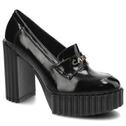 Czarne Półbuty Carinii Eleganckie Skórzane Buty Damskie. Czarne półbuty damskie Carinii, bez wzorów, ze skóry, eleganckie, bez obcasa, na platformie, bez zapięcia. Za 526.99 zł.