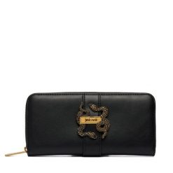 Portfel Just Cavalli. Czarne portfele damskie Just Cavalli, bez wzorów. Za 429.99 zł.