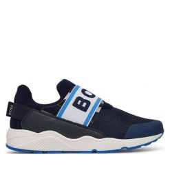 Sneakersy BOSS. Niebieskie trampki i tenisówki chłopięce Boss, bez wzorów, bez zapięcia. Za 549.99 zł.