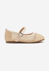Beżowe Balerinki z Siateczkową Cholewką i Cyrkoniami Olivinia. Brązowe baleriny dziewczęce Born2be, bez wzorów, z jeansu, eleganckie, bez zapięcia. Za 54.99 zł.