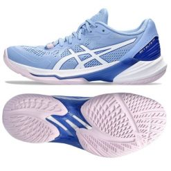Buty siatkarskie Asics Sky Elite Ff 2 W 1052A053-403 niebieskie. Niebieskie obuwie sportowe damskie bez wzorów, z gumy, do siatkówki. Za 775.65 zł.