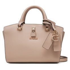 Torebka Guess. Brązowe torebki do ręki damskie Guess, z aplikacjami, klasyczne, bez dodatków. Za 409.99 zł.