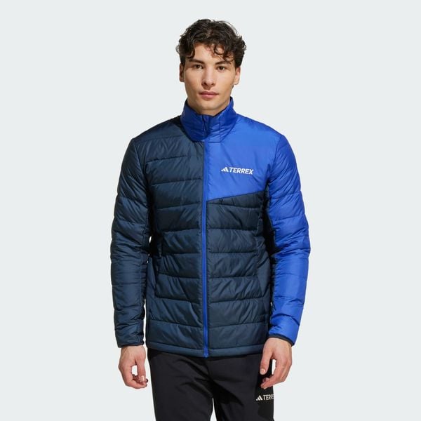 Kurtka Terrex Multi Light Down. Fioletowe kurtki sportowe męskie Adidas, m, bez wzorów, z materiału, trekkingowe. W wyprzedaży za 525.20 zł.