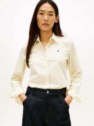 Tommy Hilfiger Bluzka Kobiety Bawełna żółty, 44. Żółte bluzki damskie Tommy Hilfiger, bez wzorów, z bawełny, klasyczne, bez kołnierzyka, bez ramiączek. Za 279.95 zł.