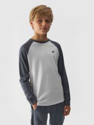 4F Longsleeve regular gładki chłopięcy - biały 146 (10-11 lat). Białe t-shirty dla chłopców 4f, bez wzorów, z bawełny, bez ramiączek. W wyprzedaży za 29.99 zł.