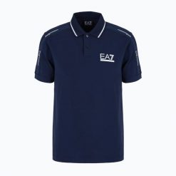 Koszulka polo męska EA7 Emporio Armani Train Visibility. Niebieskie koszulki polo męskie EA7 Emporio Armani, m, bez wzorów, z bawełny, eleganckie, bez ramiączek. Za 279.99 zł.