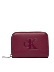 Calvin Klein Portfel Bold Ck Medium Zip Around LV04F1154G Różowy. Czerwone portfele damskie Calvin Klein, bez wzorów, ze skóry. Za 209.99 zł.