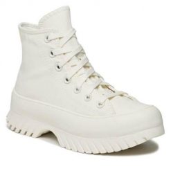 Buty do chodzenia damskie Converse A03557C. Białe obuwie sportowe damskie Converse, bez wzorów, z materiału, trekkingowe. Za 458.45 zł.
