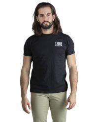 Męska koszulka z krótkim rękawem Leone 1947 Apparel. Czarne koszulki sportowe męskie LEONE 1947 APPAREL, l, bez wzorów, z bawełny, bez kołnierzyka, bez ramiączek, na fitness i siłownię. Za 63.11 zł.