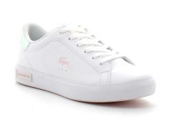 Buty Sportowe Damskie Lacoste Powercourt 124 2 Suj. Białe obuwie sportowe damskie Lacoste, bez wzorów, z materiału, trekkingowe. Za 308.00 zł.