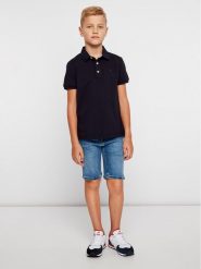 Tommy Hilfiger Polo KB0KB03975 D Granatowy Regular Fit. Niebieskie t-shirty dla chłopców Tommy Hilfiger, bez wzorów, z bawełny, bez ramiączek. Za 149.99 zł.