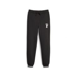 Spodnie Córka Puma Squad czarny. Czarne spodnie materiałowe damskie Puma, bez wzorów, z bawełny. Za 127.65 zł.