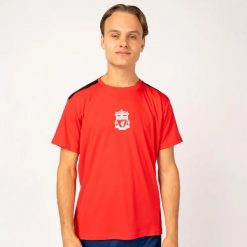 Koszulka Piłkarska męska Liverpool. Czerwone koszulki sportowe męskie LIVERPOOL FC, m, bez wzorów, bez kołnierzyka, bez ramiączek, do piłki nożnej. Za 199.99 zł.