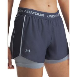 Damskie szorty 2 w 1 Under Armour Tech™ Play Up. Szare szorty sportowe damskie Under Armour, bez wzorów, sportowe, na fitness i siłownię. Za 204.50 zł.