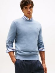 Tommy Hilfiger Sweter z dodatkiem kaszmiru Mężczyźni Bawełna niebieski, M. Niebieskie swetry przez głowę męskie Tommy Hilfiger, m, bez wzorów, z bawełny, bez kołnierzyka. Za 489.95 zł.